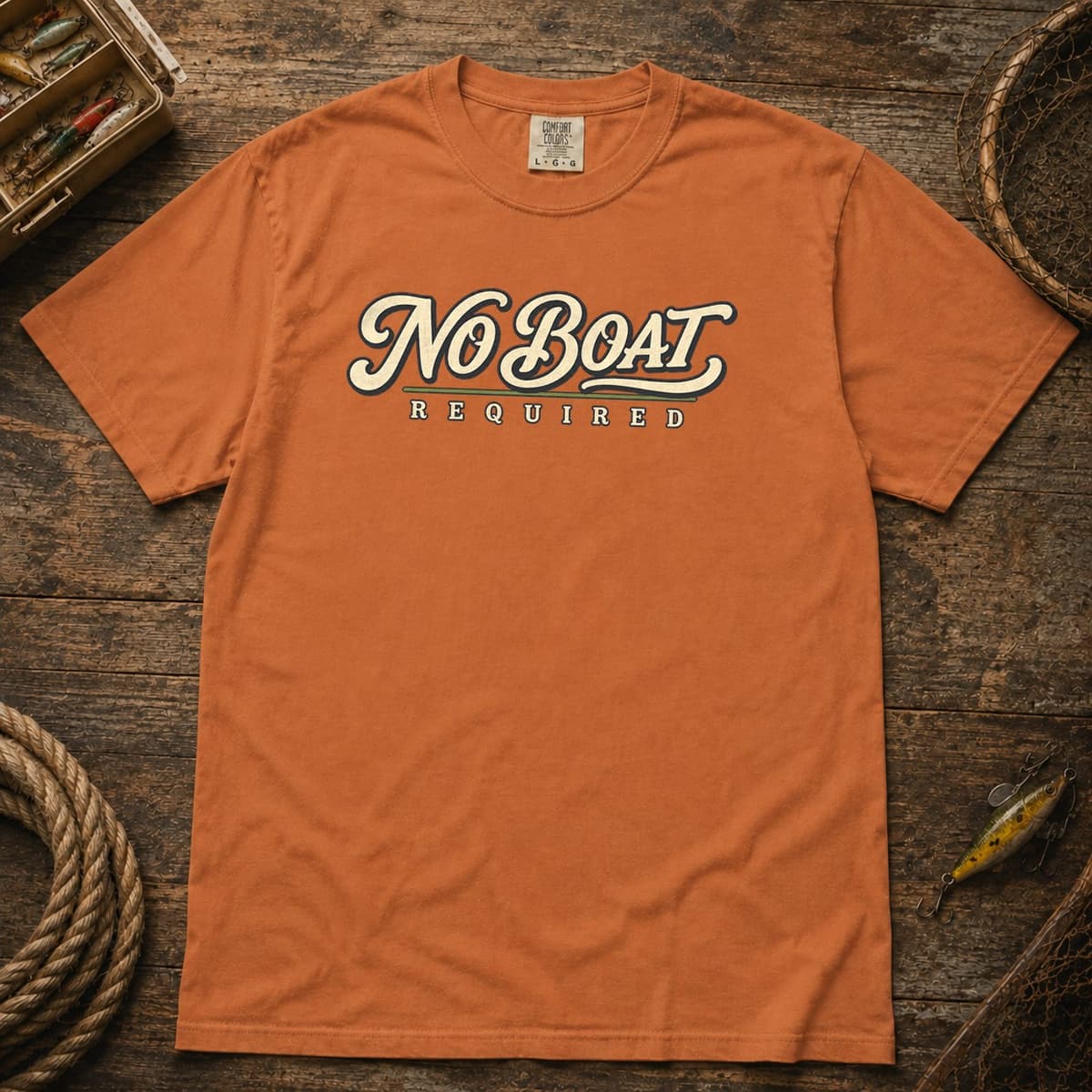 No Boat Required t-shirt in Brick, photo 9