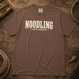 Noodling Safety Briefing t-shirt in Espresso, thumbnail 1
