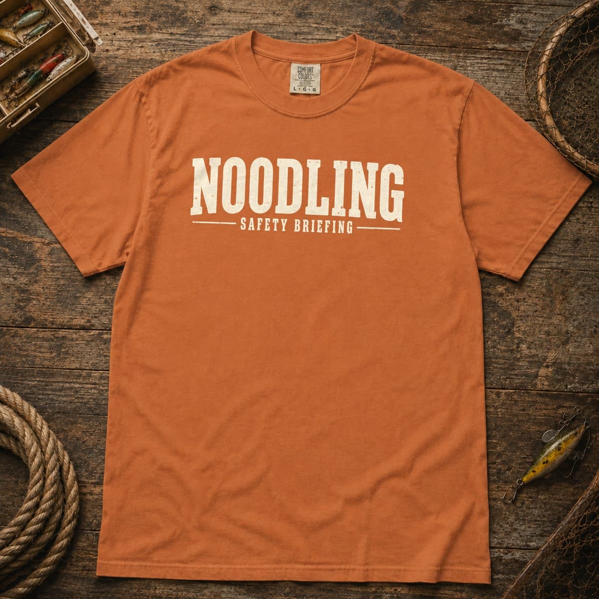Noodling Safety Briefing t-shirt in Espresso, photo 5