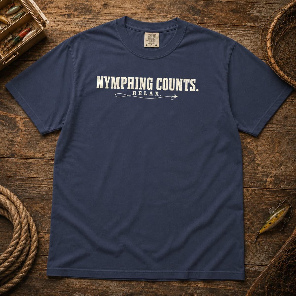 Nymphing Counts. Relax. t-shirt in Espresso, photo 3
