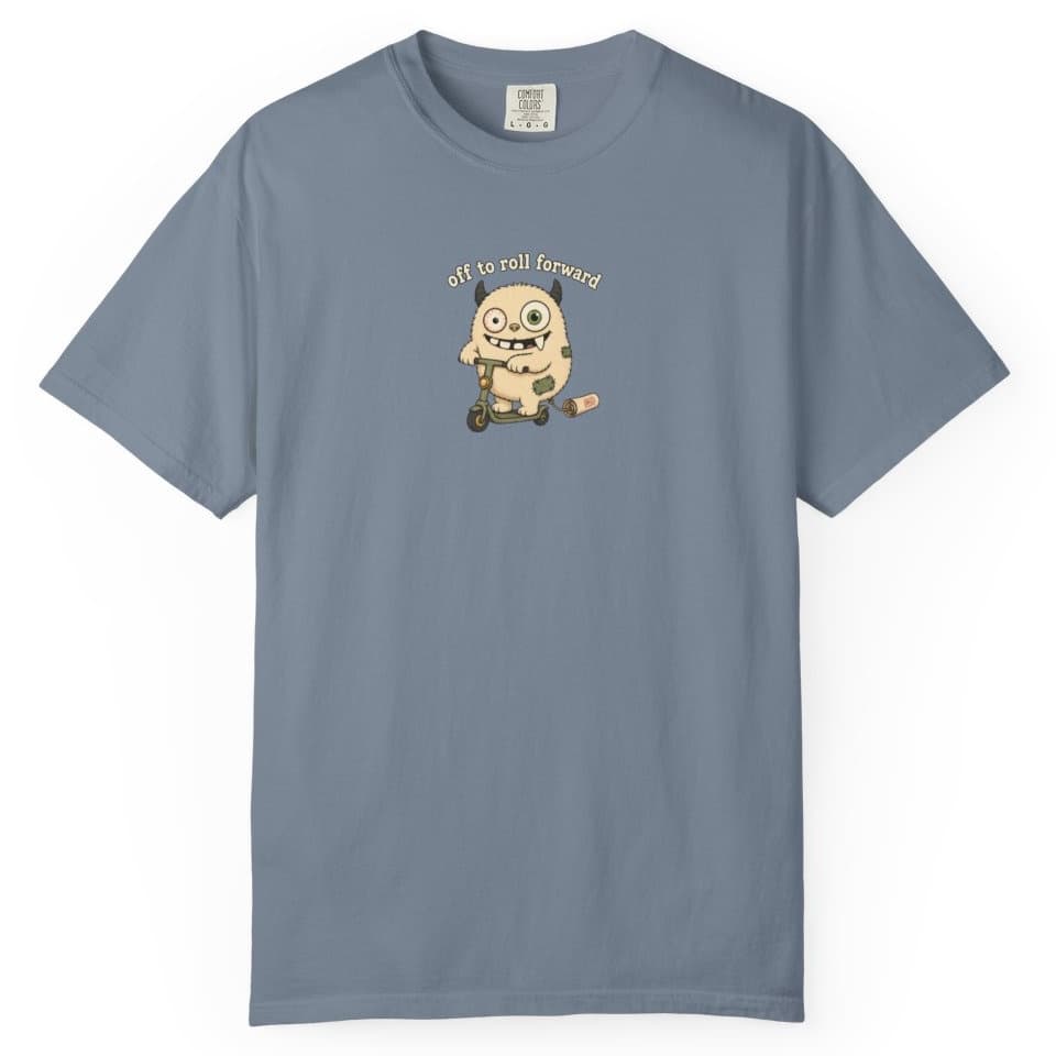 Off to Roll Forward t-shirt in Granite, photo 7