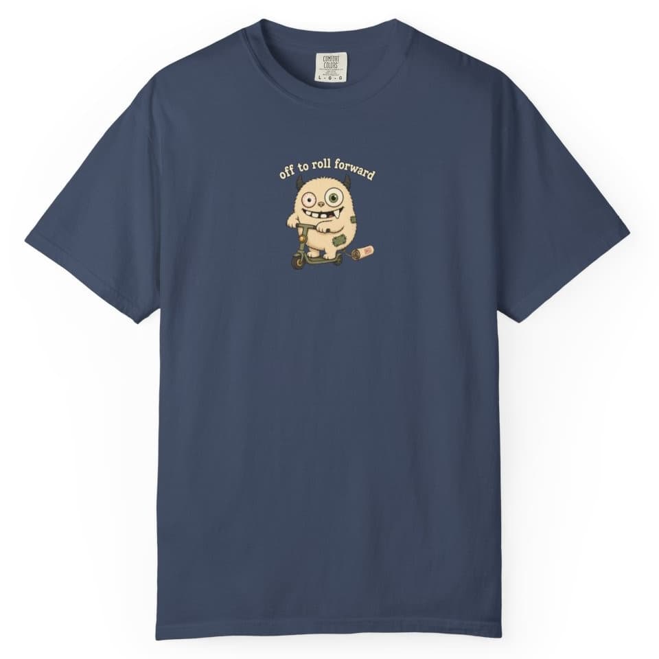 Off to Roll Forward t-shirt in Granite, photo 3