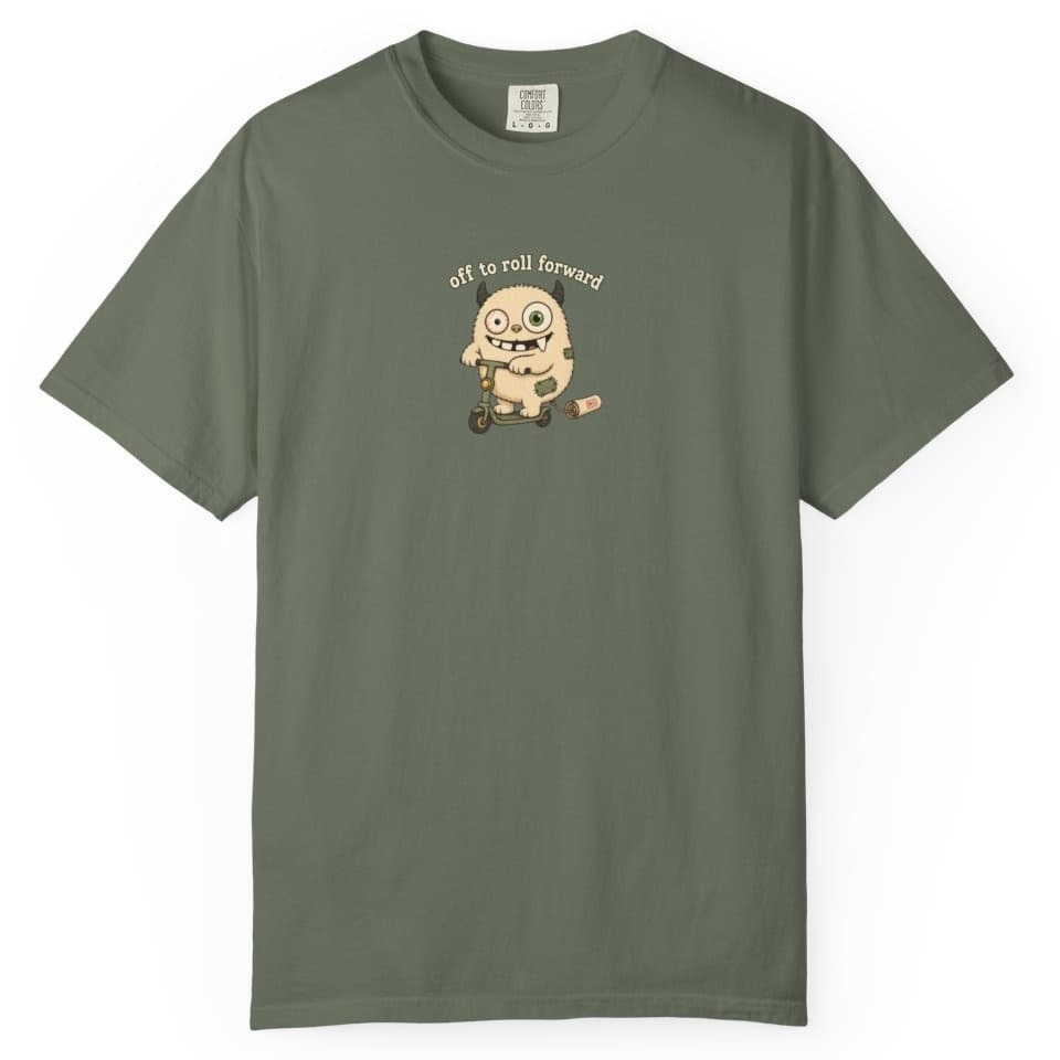 Off to Roll Forward t-shirt in Granite, photo 5