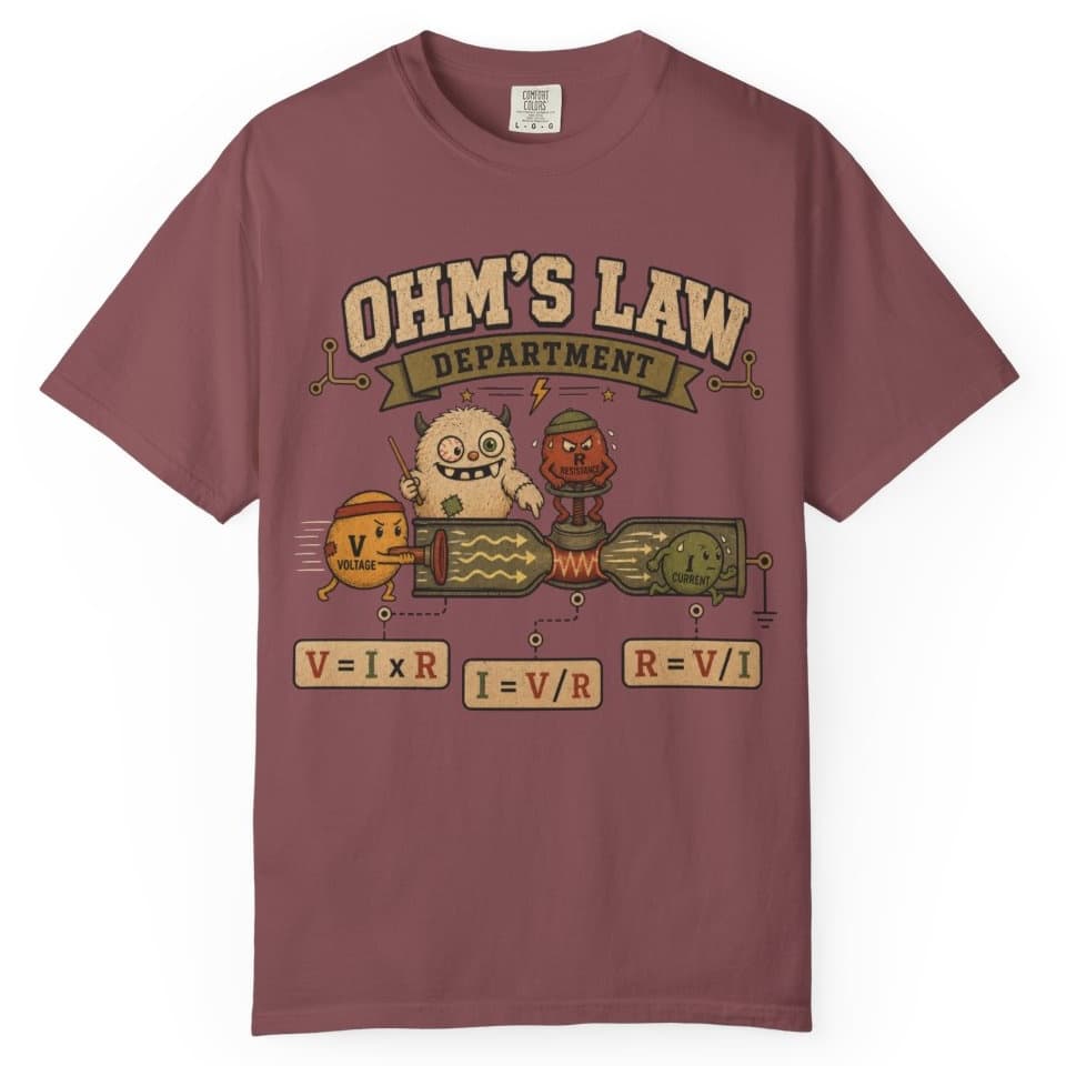 Ohms Law Department t-shirt in Black, photo 9
