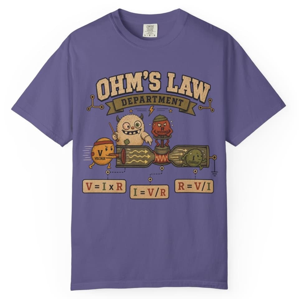 Ohms Law Department t-shirt in Black, photo 6