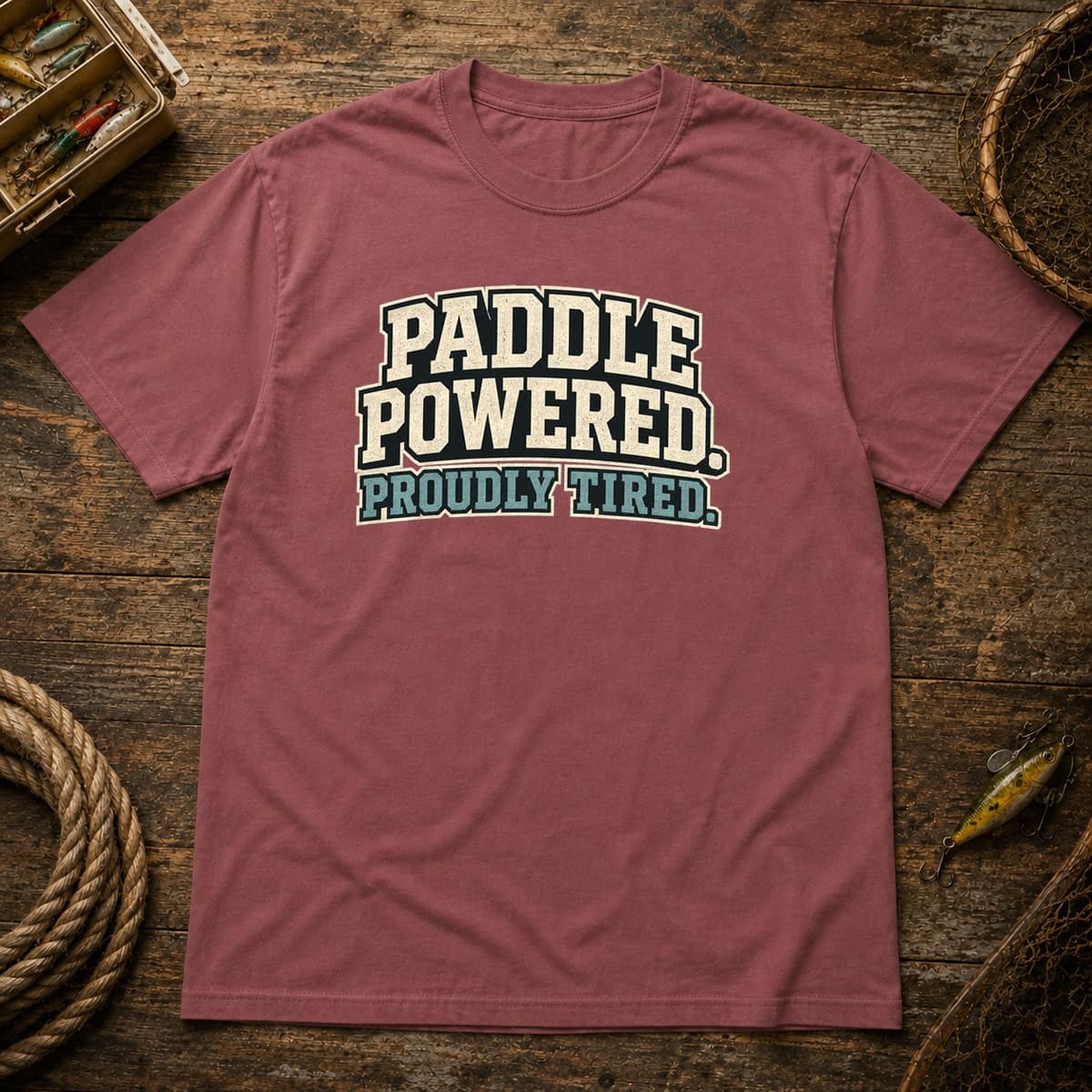 Paddle Powered. Proudly Tired. t-shirt in Black, photo 8