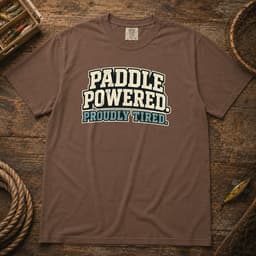 Paddle Powered. Proudly Tired. t-shirt in Black, thumbnail 3