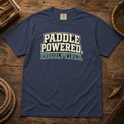 Paddle Powered. Proudly Tired. t-shirt in Black, thumbnail 2