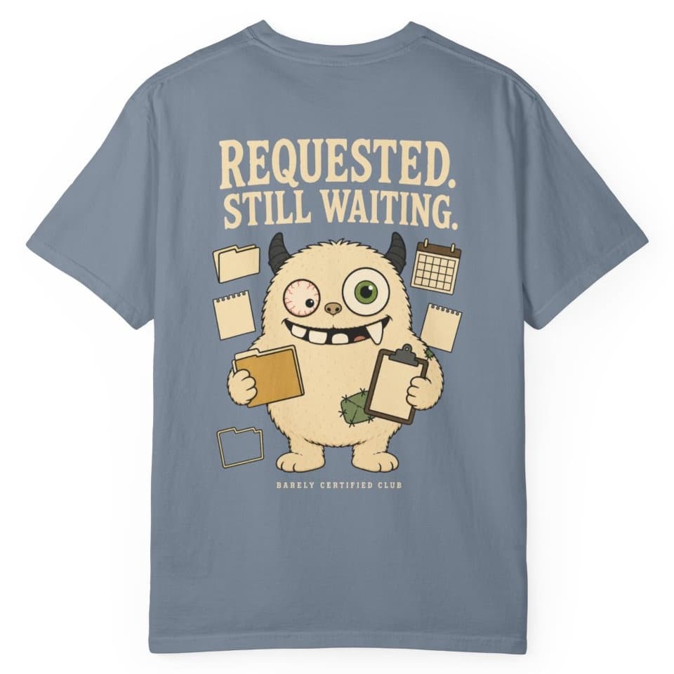 PBC Requested Still Waiting t-shirt in Granite, photo 15