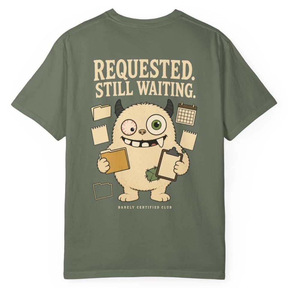 PBC Requested Still Waiting t-shirt in Granite, photo 11