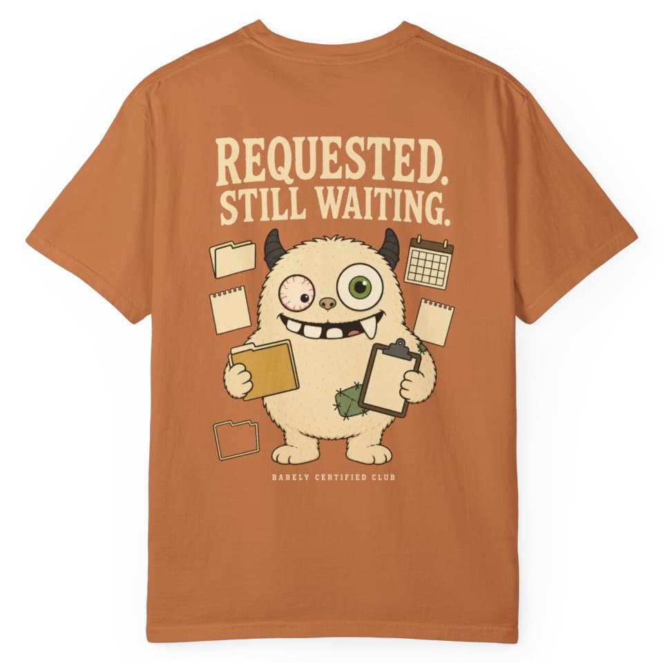 PBC Requested Still Waiting t-shirt in Granite, photo 19