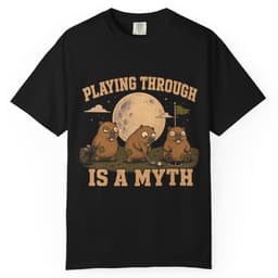 Playing Through Is A Myth t-shirt in Yam, thumbnail 2