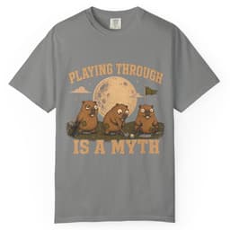 Playing Through Is A Myth t-shirt in Yam, thumbnail 7