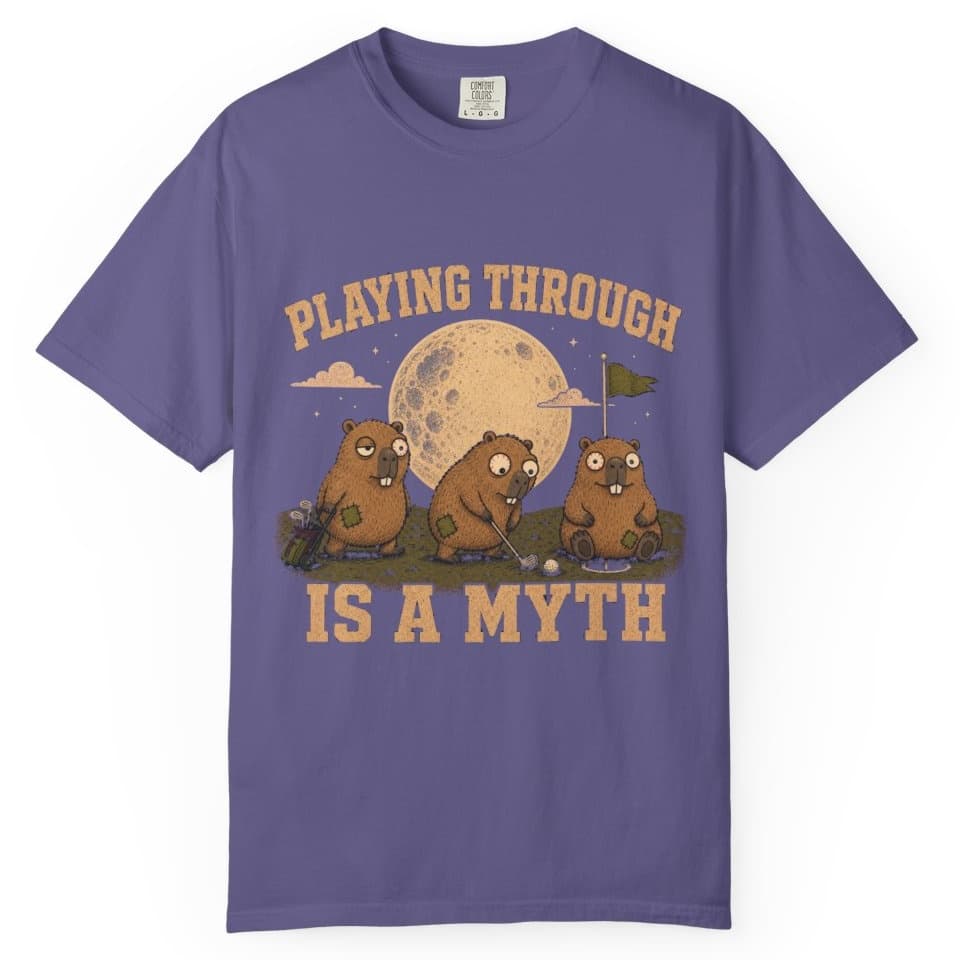Playing Through Is A Myth t-shirt in Yam, photo 6