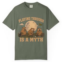 Playing Through Is A Myth t-shirt in Yam, thumbnail 5