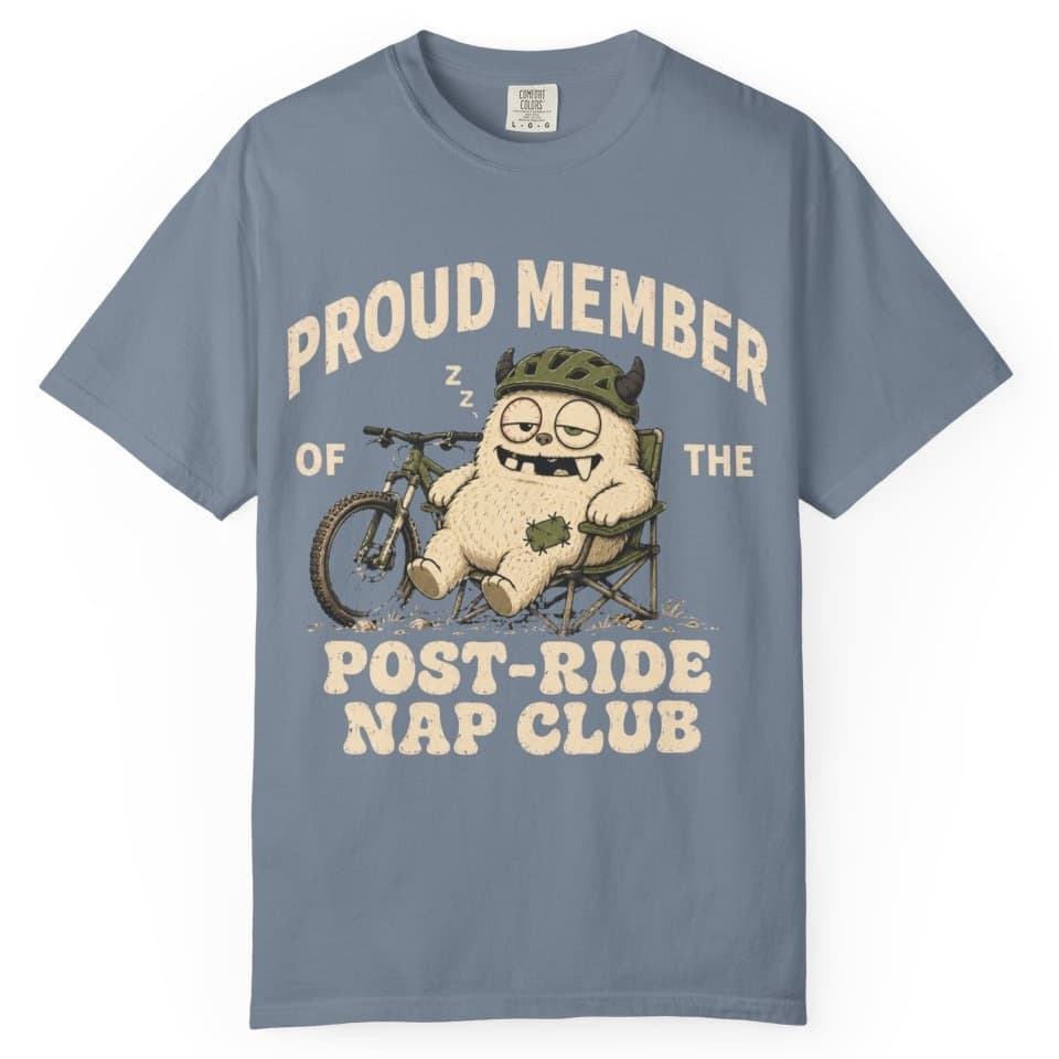 Post-Ride Nap Club t-shirt in Blue Jean, photo 1