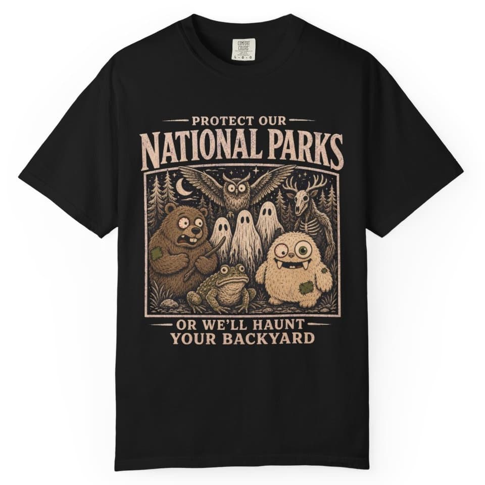 Haunted National Parks t-shirt in Moss, photo 2