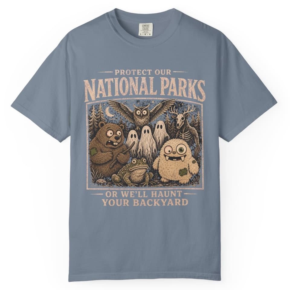 Haunted National Parks t-shirt in Moss, photo 8