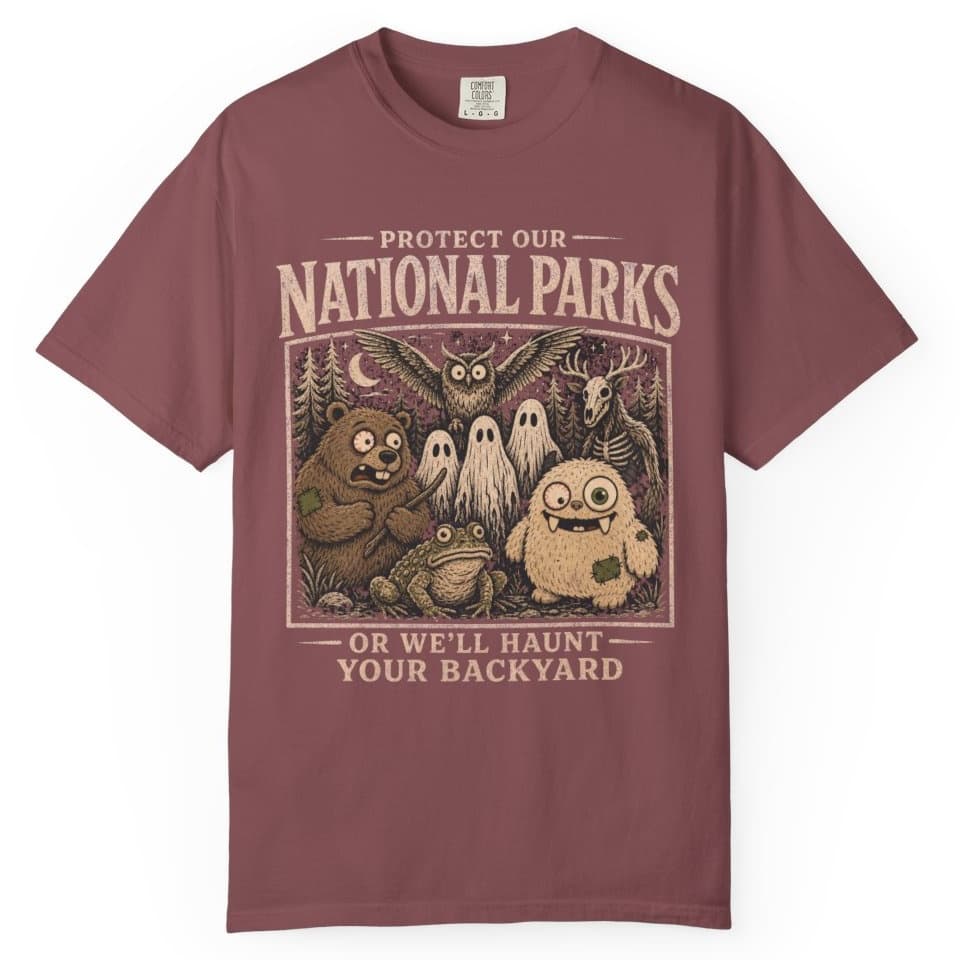 Haunted National Parks t-shirt in Moss, photo 9