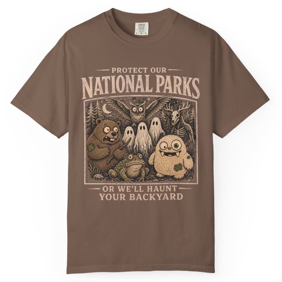 Haunted National Parks t-shirt in Moss, photo 4