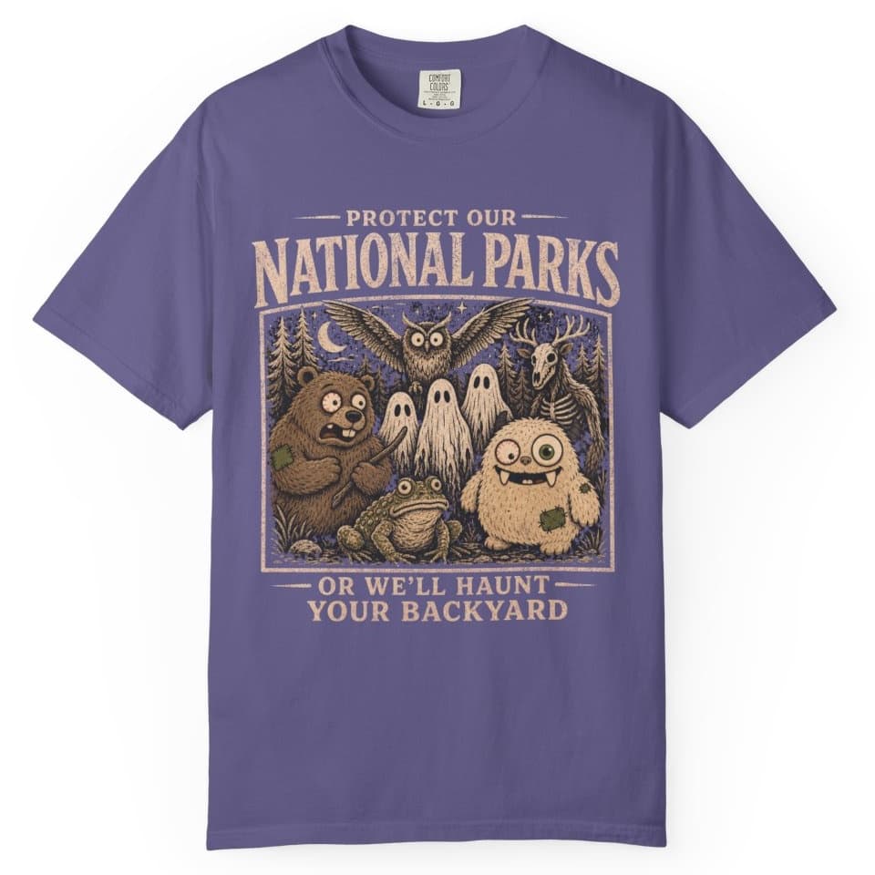 Haunted National Parks t-shirt in Moss, photo 6