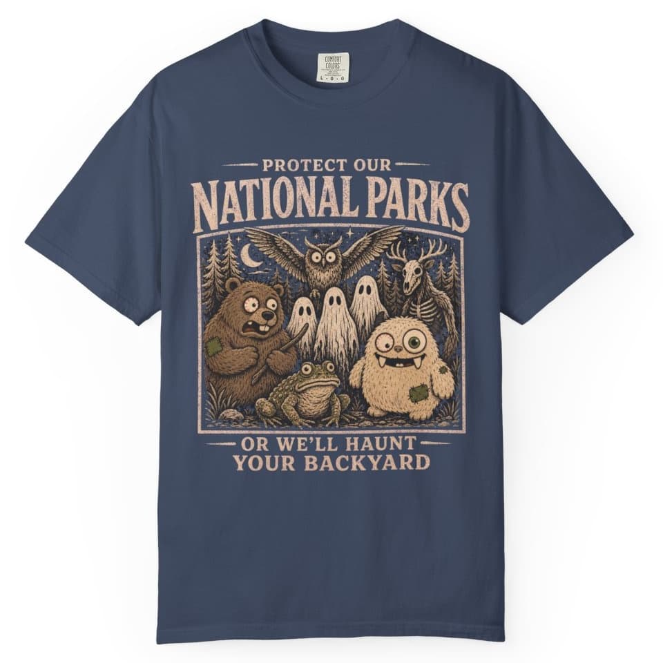 Haunted National Parks t-shirt in Moss, photo 3