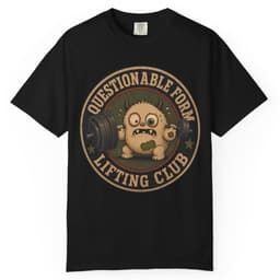 Questionable Form Club t-shirt in Blue Jean, thumbnail 2