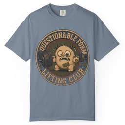Questionable Form Club t-shirt in Blue Jean, thumbnail 1