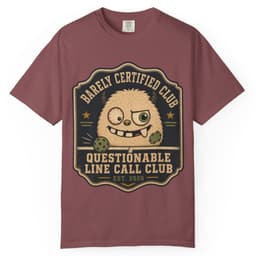 Questionable Line Call Club t-shirt in Brick, thumbnail 1