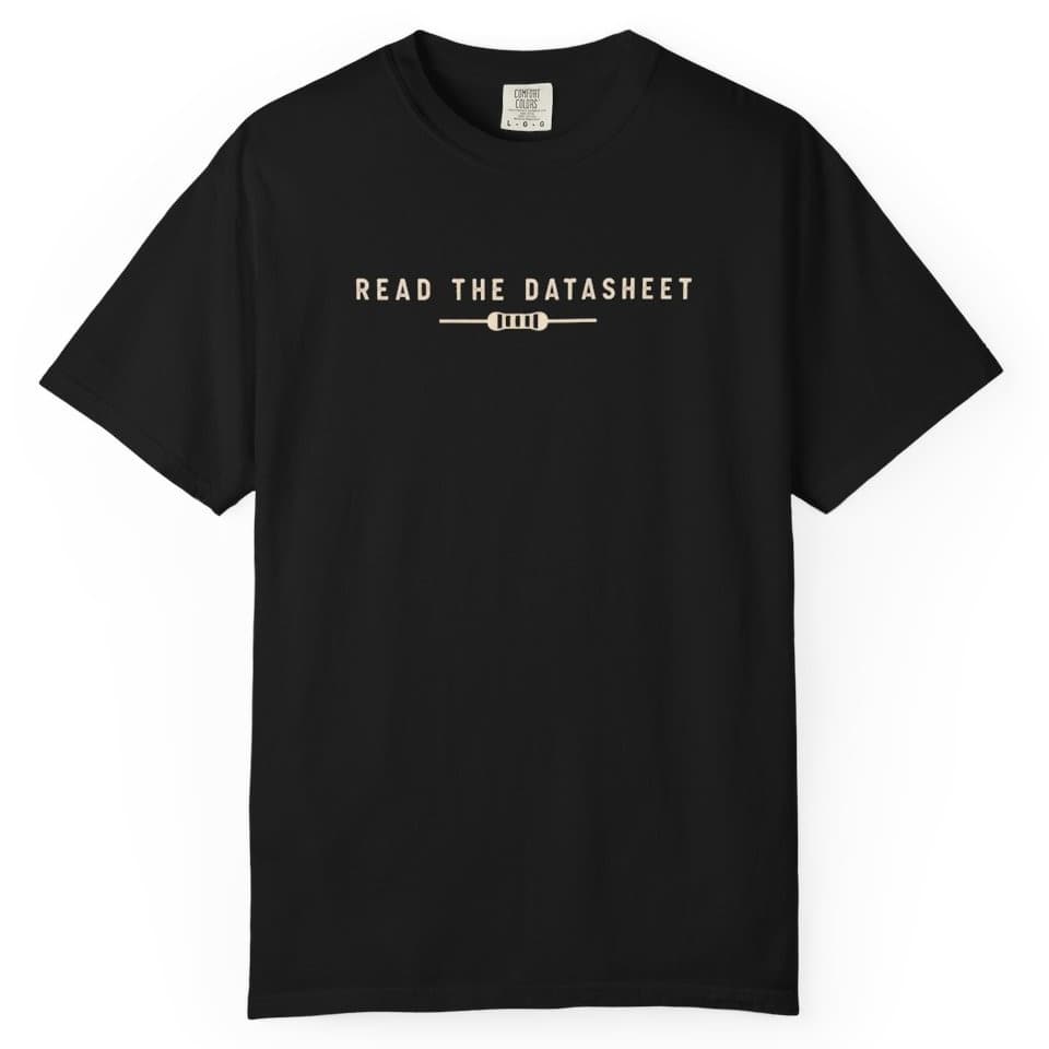 Read the Datasheet t-shirt in Black, photo 1