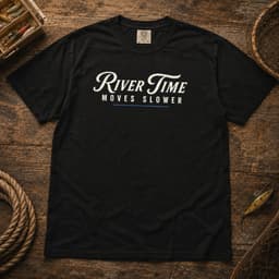 River Time Moves Slower t-shirt in Midnight, thumbnail 2