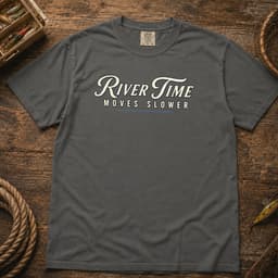 River Time Moves Slower t-shirt in Midnight, thumbnail 4