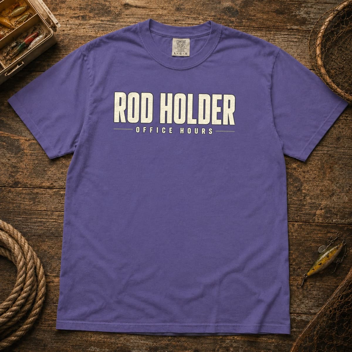 Rod Holder Office Hours t-shirt in Espresso, photo 5