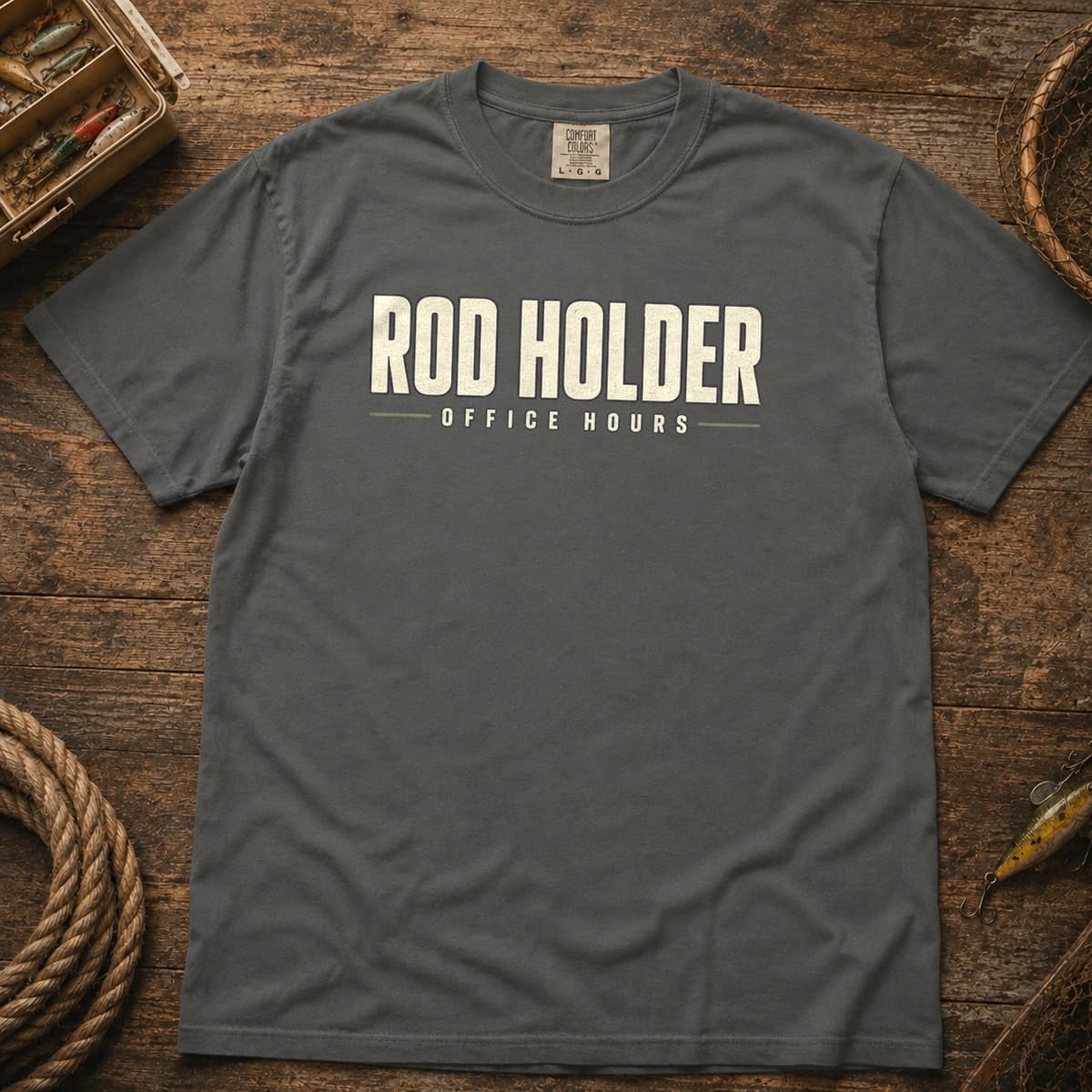 Rod Holder Office Hours t-shirt in Espresso, photo 4
