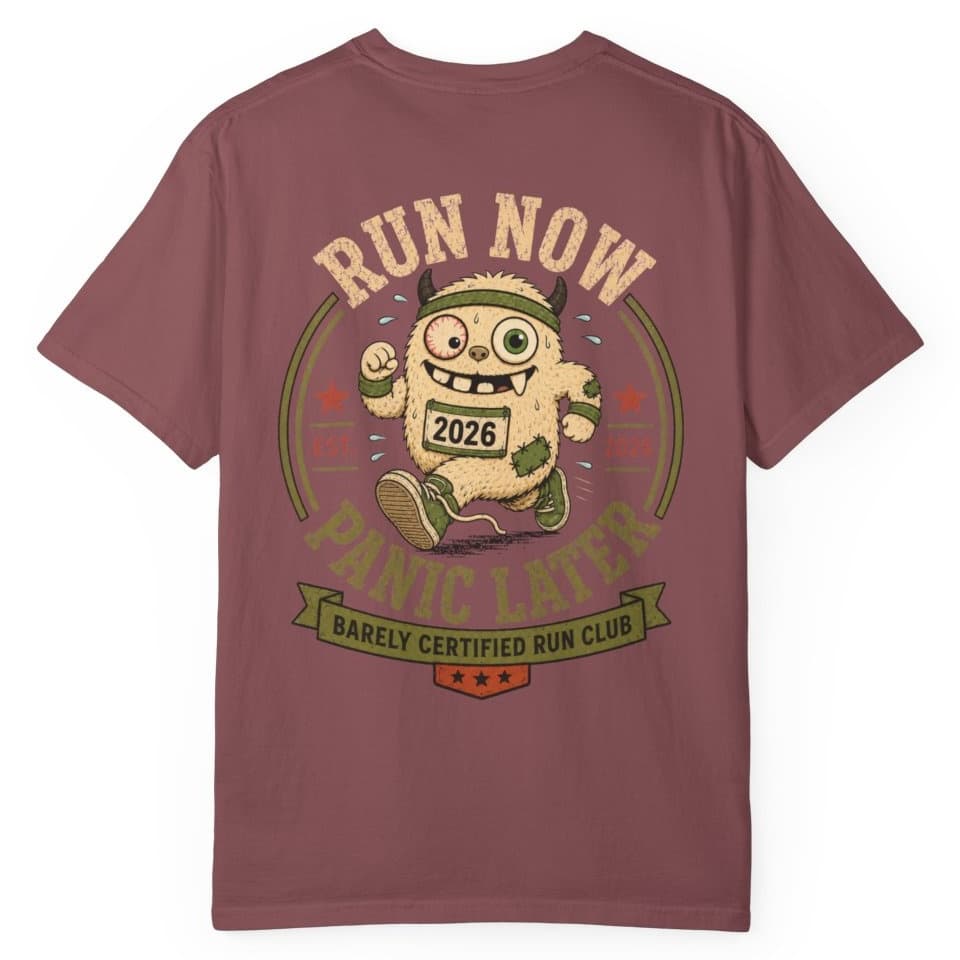 Run Now Panic Later t-shirt in Midnight, photo 17