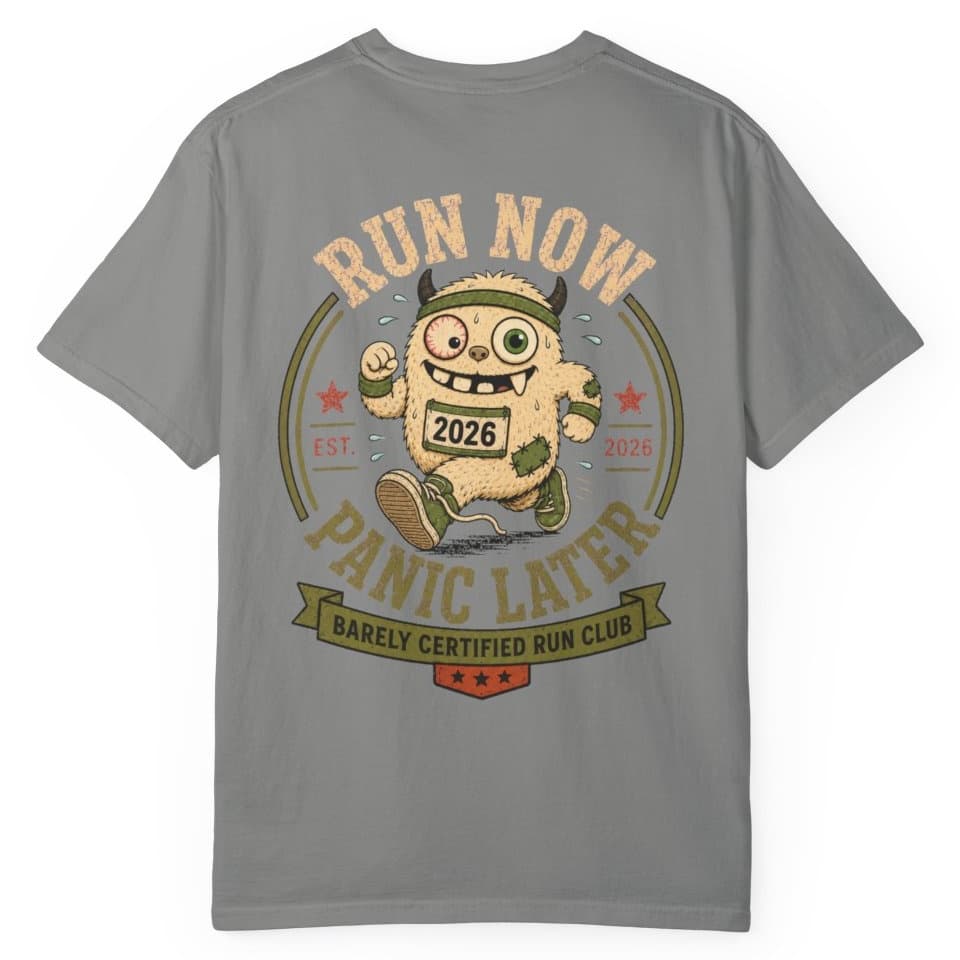 Run Now Panic Later t-shirt in Midnight, photo 13