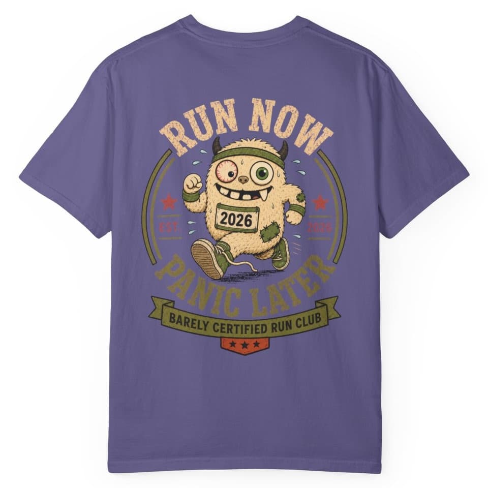 Run Now Panic Later t-shirt in Midnight, photo 11