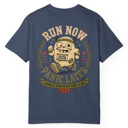 Run Now Panic Later t-shirt in Midnight, thumbnail 1