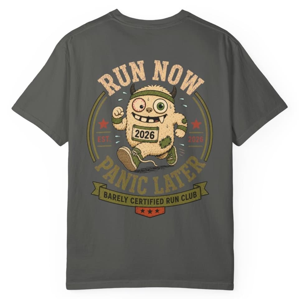Run Now Panic Later t-shirt in Midnight, photo 7