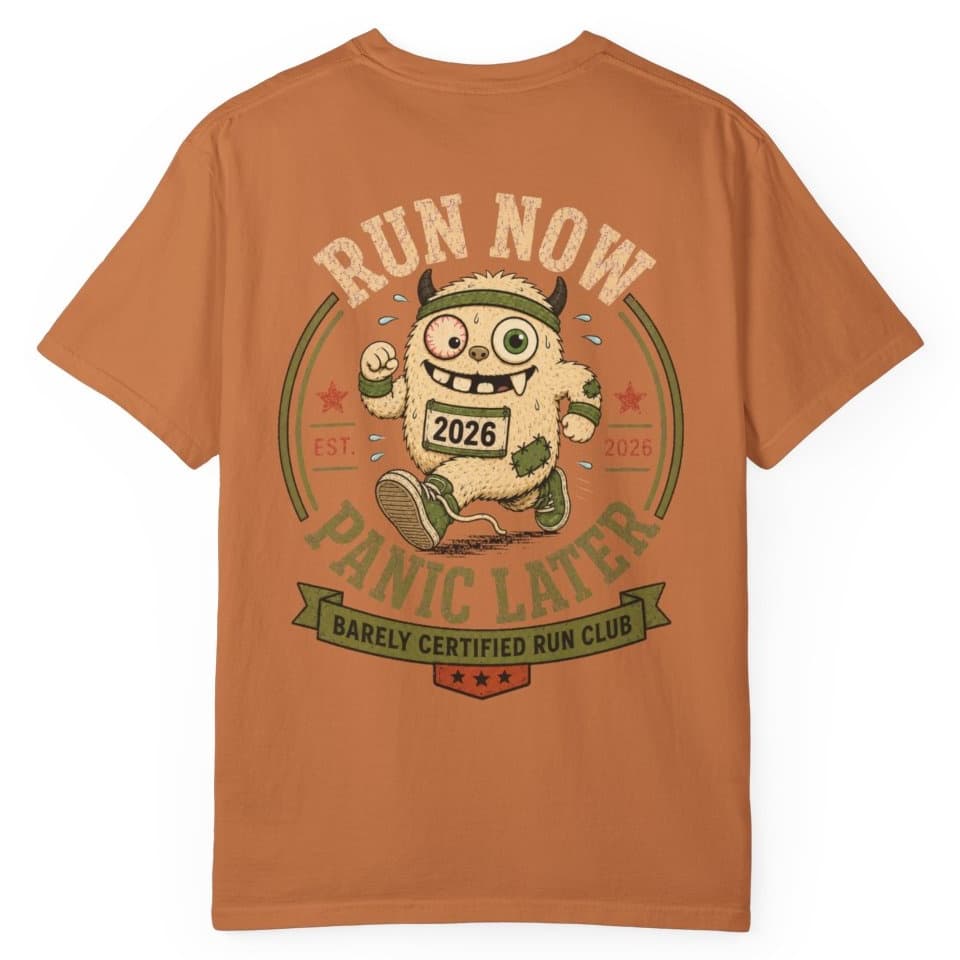 Run Now Panic Later t-shirt in Midnight, photo 19