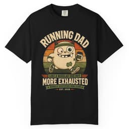 Exhausted Running Dad t-shirt in Black, thumbnail 1