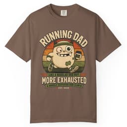Exhausted Running Dad t-shirt in Black, thumbnail 3