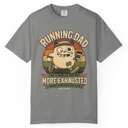 Exhausted Running Dad t-shirt in Black, thumbnail 7
