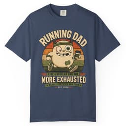 Exhausted Running Dad t-shirt in Black, thumbnail 2