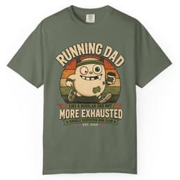 Exhausted Running Dad t-shirt in Black, thumbnail 5
