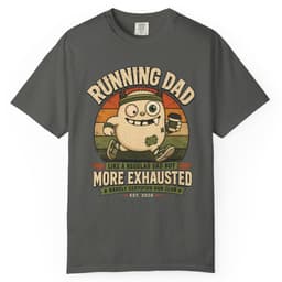 Exhausted Running Dad t-shirt in Black, thumbnail 4