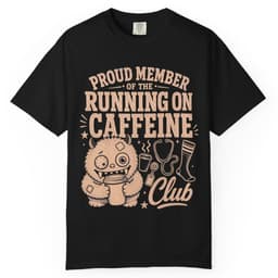 Running on Caffeine Club t-shirt in Midnight, thumbnail 2