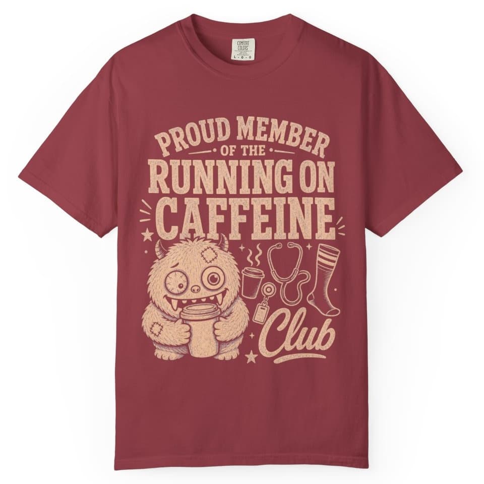 Running on Caffeine Club t-shirt in Midnight, photo 6