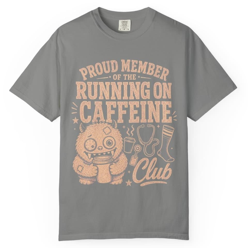 Running on Caffeine Club t-shirt in Midnight, photo 8