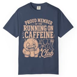 Running on Caffeine Club t-shirt in Midnight, thumbnail 1